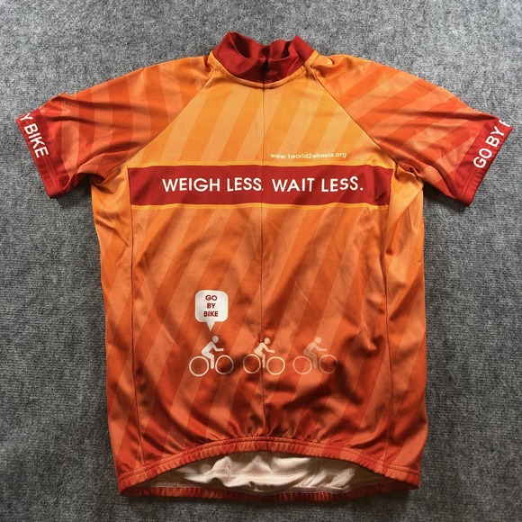 Bontrager Cycling Jersey Medium Go By Bike Weigh Less Wait Less Mens Shirt - Picture 1 of 6